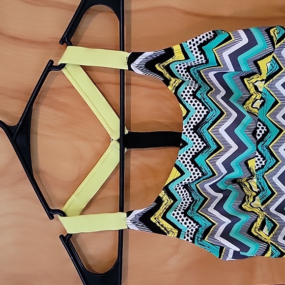 Aleumdr Womens Striped Printed Strappy Racerback Tankini Swim Top - Picture 5 of 12